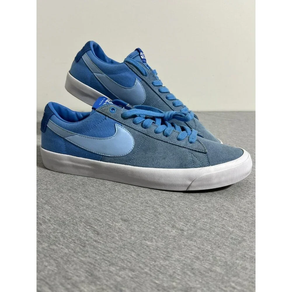 Nike SB Blazer Low‎ GT Shoes Mens Size 13 Blue Suede Grant Taylor DC7695-400